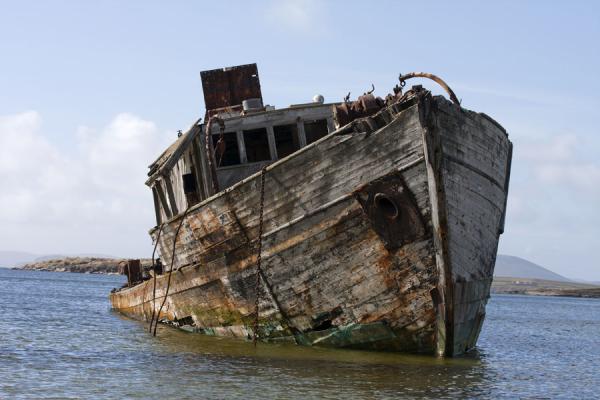 Foto van Wreck of wooden ship in the bay at New IslandNew Island - Falklandeilanden
