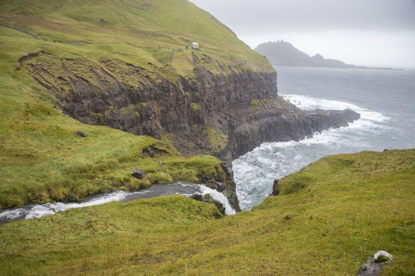Picture of Múlafossur (Faroe Islands): Looking out over the coastline near the top of Múlafossur