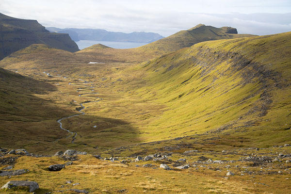 View towards the west and Saksun from the mountain pass | Saksun Tjørnuvik Hike | Faroe Islands