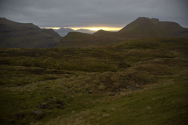 Picture of The landscape near the summit of the mountain pass between Saksun and TjørnuvikSaksun Tjørnuvik Hike - Faroe Islands