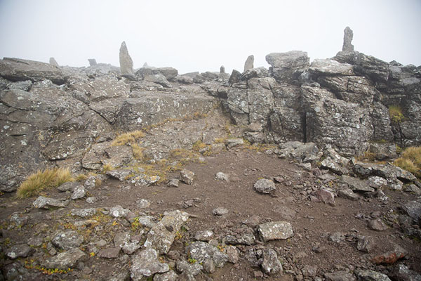Picture of The summit of Villingadalsfjall is full of cairns