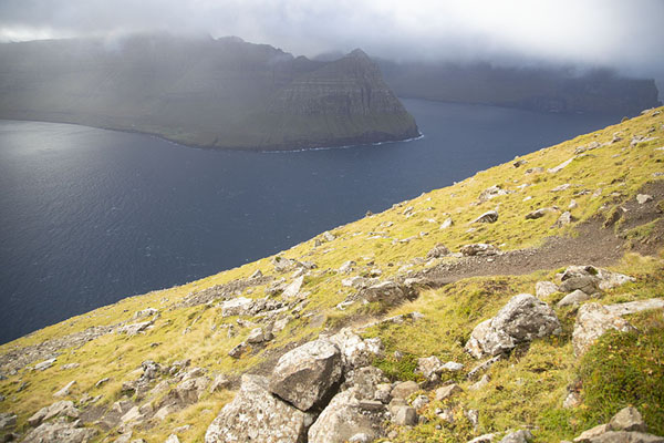 The coastline of Bordhoy island seen from the slopes of Villingadalsfjall | Villingadalsfjall | Faroe Islands