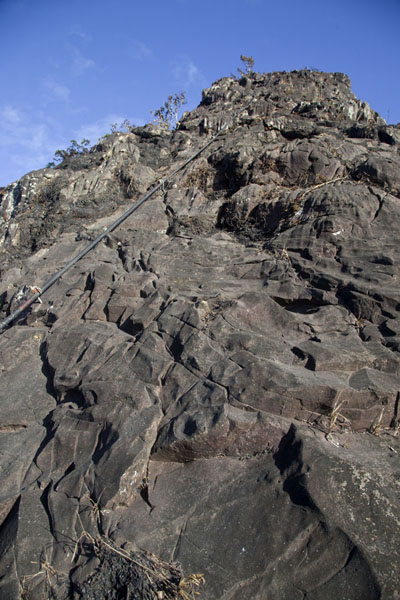Picture of Sokehs rock (Federated States of Micronesia): Last section of the climb to the top of Sokehs rock is steep