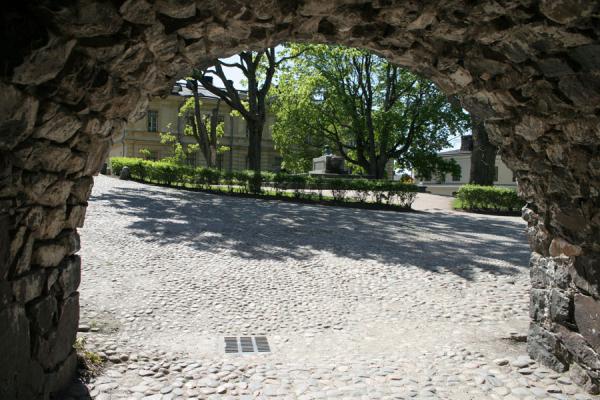 Picture of Small square seen from under an arch on Kustaanmiekka island - Finland - Europe