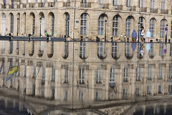 Picture of The classy Palais de la Bourse building reflected in the Miroir de l'Eau - France - Europe