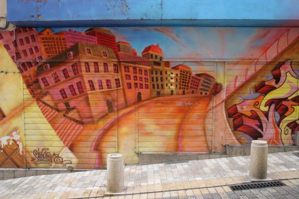 Picture of Lyon street art (France): Street in a street: another example of trompe l'oeil