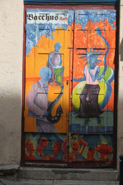 Picture of Lyon street art (France): Colourful artistic door in Lyon