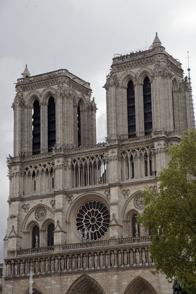 Picture of The facade of the Notre Dame cathedral: the two square west towersParis - France