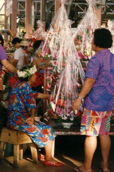 Picture of French Polynesia Impressions (French Polynesia): Flower market in Papeete, Tahiti