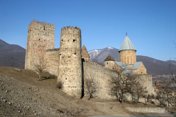 Picture of Ananuri castle (Georgia): Ananuri fortress and church basking in the afternoon Georgian sunlight