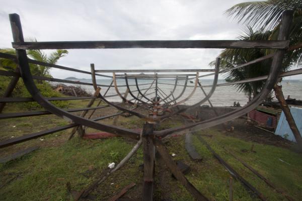 The traditional ship builders of Windward are constructing another boat here | Windward | Grenada