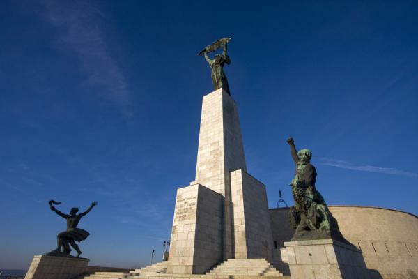 Statue of Liberty with two other statues near the Citadella | Liberty Statue | Hungary