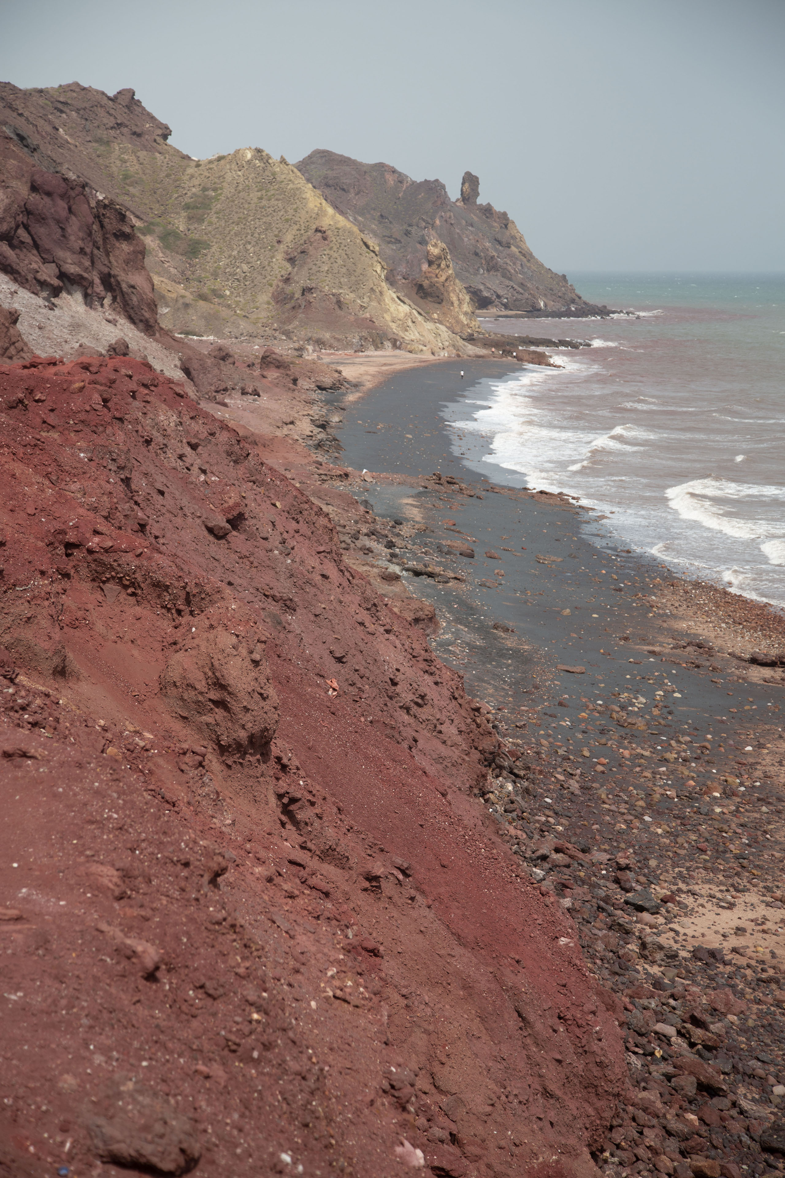 The rugged landscape of the Red Beach on Hormuz island | Hormuz island landscapes | Iran