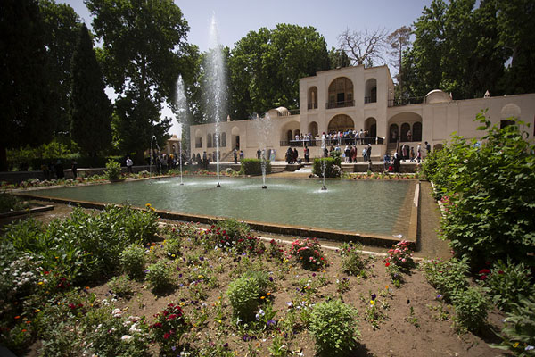 Picture of Pool with building at the south side of Shahzadeh GardenMahan - Iran