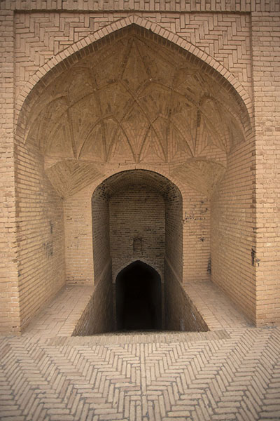 Picture of Qanat connection with water cooled by the windcatcher - Iran - Asia