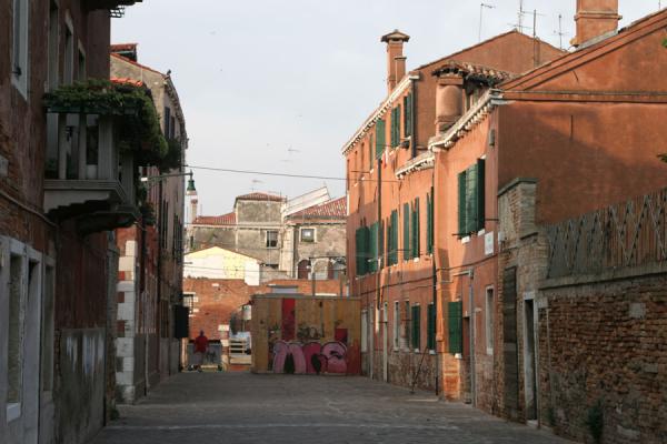 Picture of Cannaregio (Italy): Street with houses and graffiti on early morning in Cannaregio