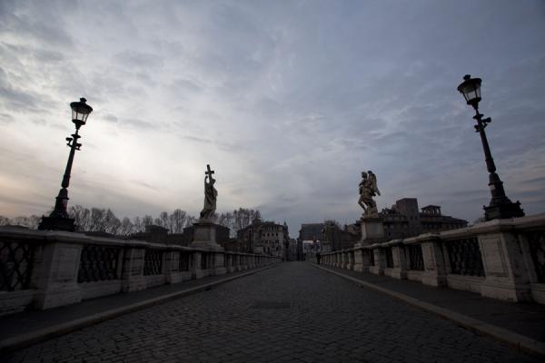 Picture of Ponte Sant'Angelo (Italy): Statues lining the Ponte Sant'Angelo, looking south, towards the city centre