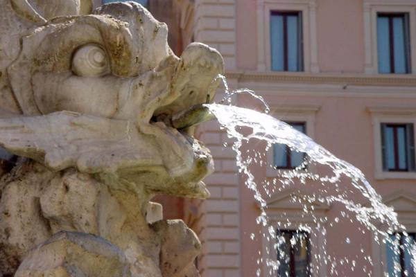 Picture of Fountains in Rome (Italy): Water coming out of foutain, near Pantheon, Rome