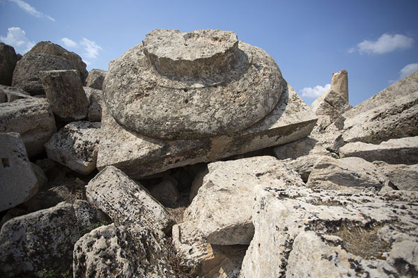 Picture of Selinunte (Italy): Fallen columns and bases is all that remains of Temple G