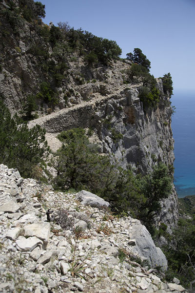 Picture of The trail of Selvaggio Blu on the first climb north of Pedra LongaSelvaggio Blu - Italy