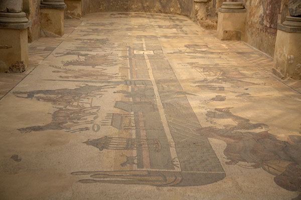 Mosaic depicting chariot races around the Circus Maximus | Villa Romana del Casale | Italy