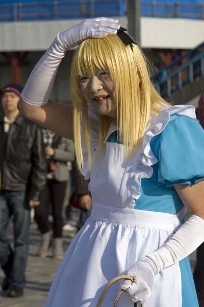 Japanese girl dressed up in blue and white | Harajuku Cosplay | Japan