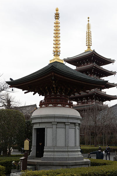Foto di Sutra Pagoda with the Five-Storied Pagoda in the backgroundTokio - Giappone