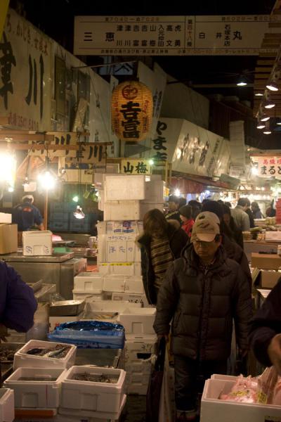 Picture of Tsukiji fish market seen from the inside