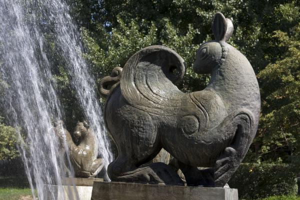 Picture of Zodiac Fountain (Kazakhstan): Statue of a hare at the zodiac fountain