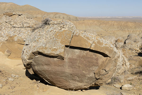 Partly broken sphere in the Valley of Balls | Valle de las bolas | Kazajstán