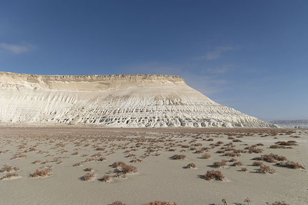 Foto de White mountains rising from the salt flat of Tuzbair - Kazajstán - Asia
