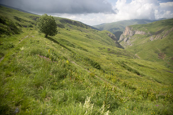 Picture of Brod valley in the afternoon, with Brodsky kamen on the leftRudoka e Madhe - Kosovo