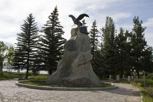 Picture of Przewalski monument in the parkKarakol - Kyrgyzstan