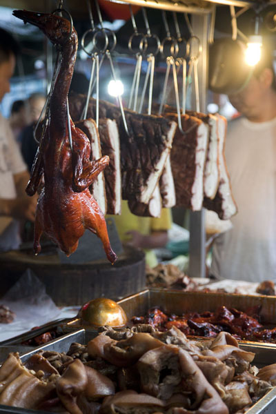 Duck hanging at a stall not fit for vegetarians | Pudu market | Malaysia