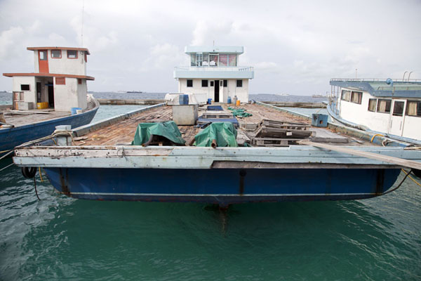 One of the many fishing boats docked in Viligili | Viligili Island | Maldives