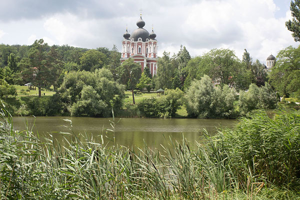 Picture of Curchi monastery (Moldova): View of Naşterea Domnului from across the pond at Curchi monastery
