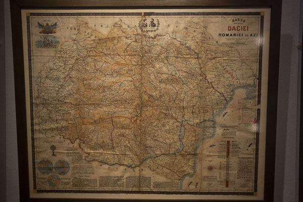 Picture of Old map of Romania on display in the museum - Moldova - Europe