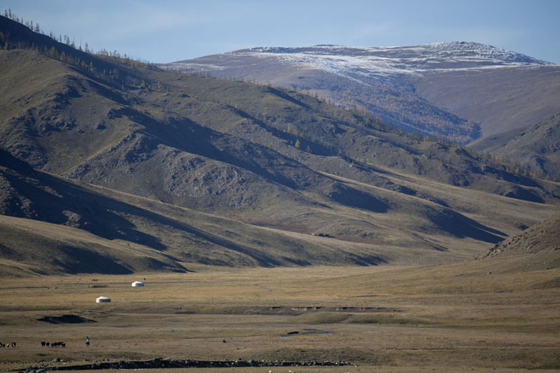 Picture of Side valley with a few yurts near Orkhon waterfall