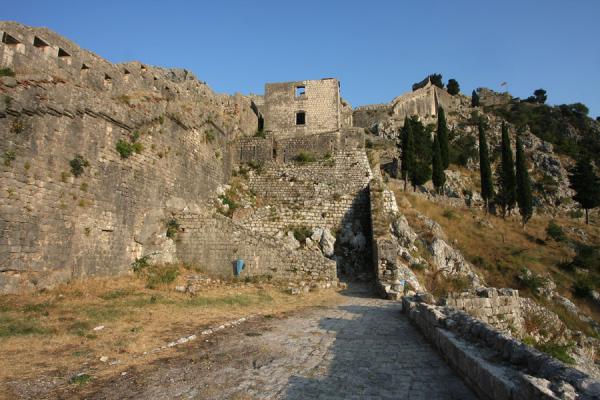 Picture of Kotor fortress at the top of the hill