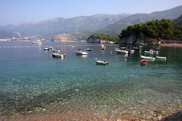 Picture of Boats in the small bay off Sveti Stefan