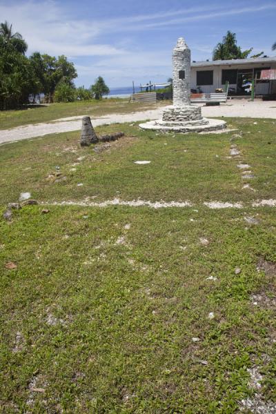 Picture of Nauru Coast (Nauru): Small monument marking the landing site of a missionary on the west coast of Nauru