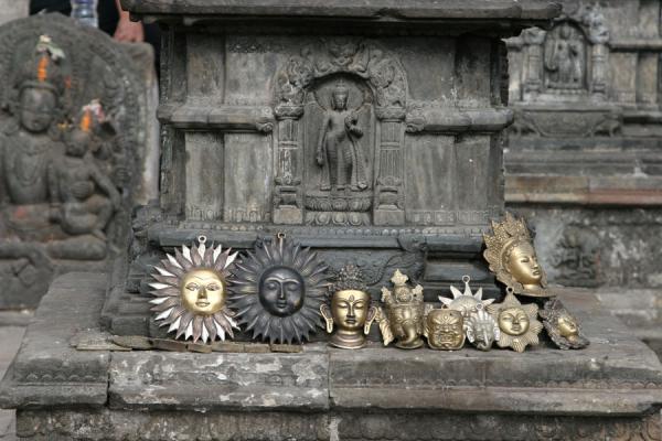 Picture of Swayambhunath Temple (Nepal): Souvenir stall and stupa