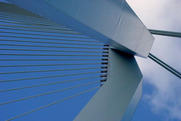 Picture of Erasmus bridge (Netherlands): Pilon of Erasmus bridge, Rotterdam