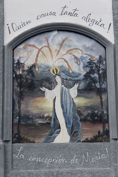 Photo de Wall painting on a corner in Masaya about the immaculate conception of MariaMasaya - le Nicaragua