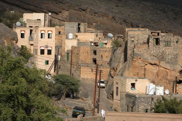 View over the houses of Misfat | Castello Jabrin | Oman