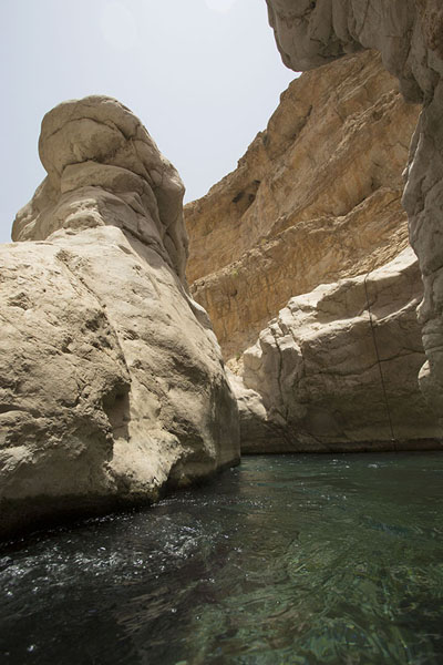 Picture of Looking up the rock formations at the sides of a pool in the wadiWadi Bani Khalid - Oman