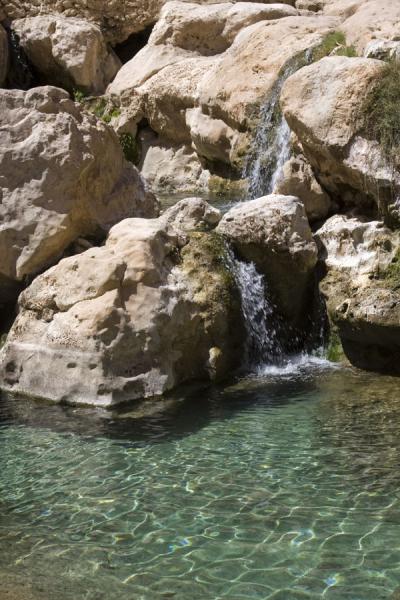 Picture of Wadi Shab (Oman): Small waterfall and pool in Wadi Shab