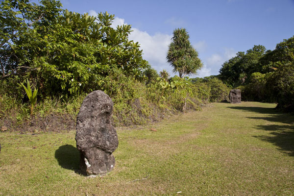 Picture of Badralchau monoliths (Palau): Faces carved out of monoliths at Badrulchau