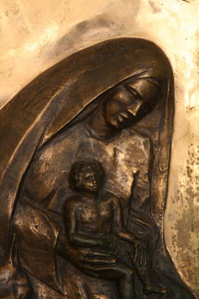 Picture of Mary and Jesus in a relief in the Church of St. CatherineBethlehem - Palestinian Territories