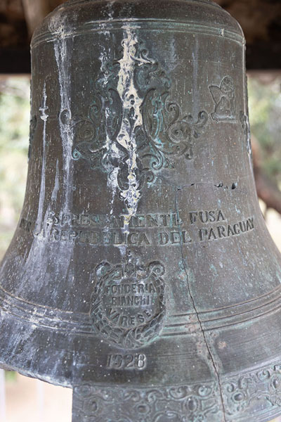 One of the bells, produced in Italy, in the church of Isla Umbú | Isla Umbú | Paraguay